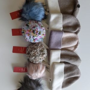 Anthropologie add-a-pom hats and poms